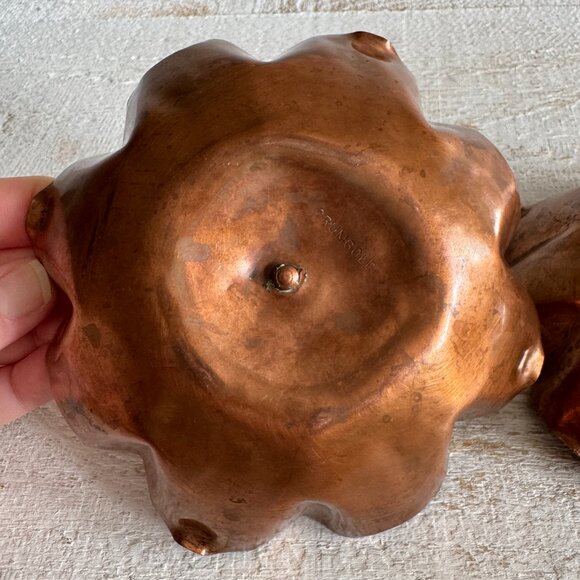 Set of Two Vintage Drumgold Hammered Copper Candle Stick Holders - Picture 8 of 12